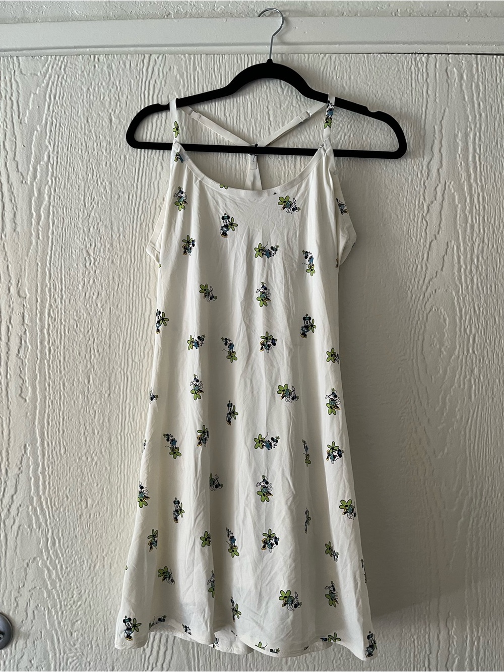 Outdoor Voices White Mini Dress with Green & Navy Floral Print